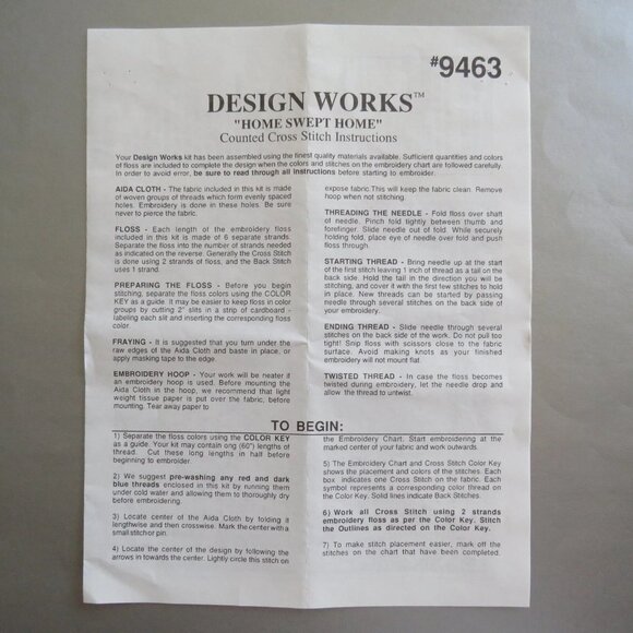 Home Swept Home Design Works Counted Cross Stitch Kit #9463 - Picture 5 of 5